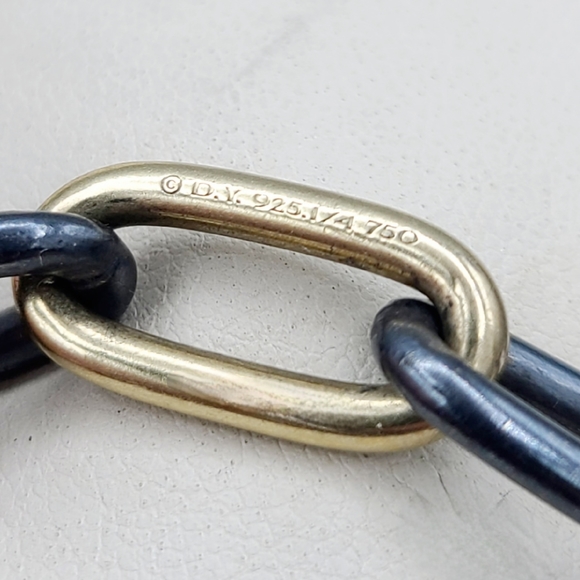 David Yurman Black And Gold Link Chain Necklace - Picture 3 of 3